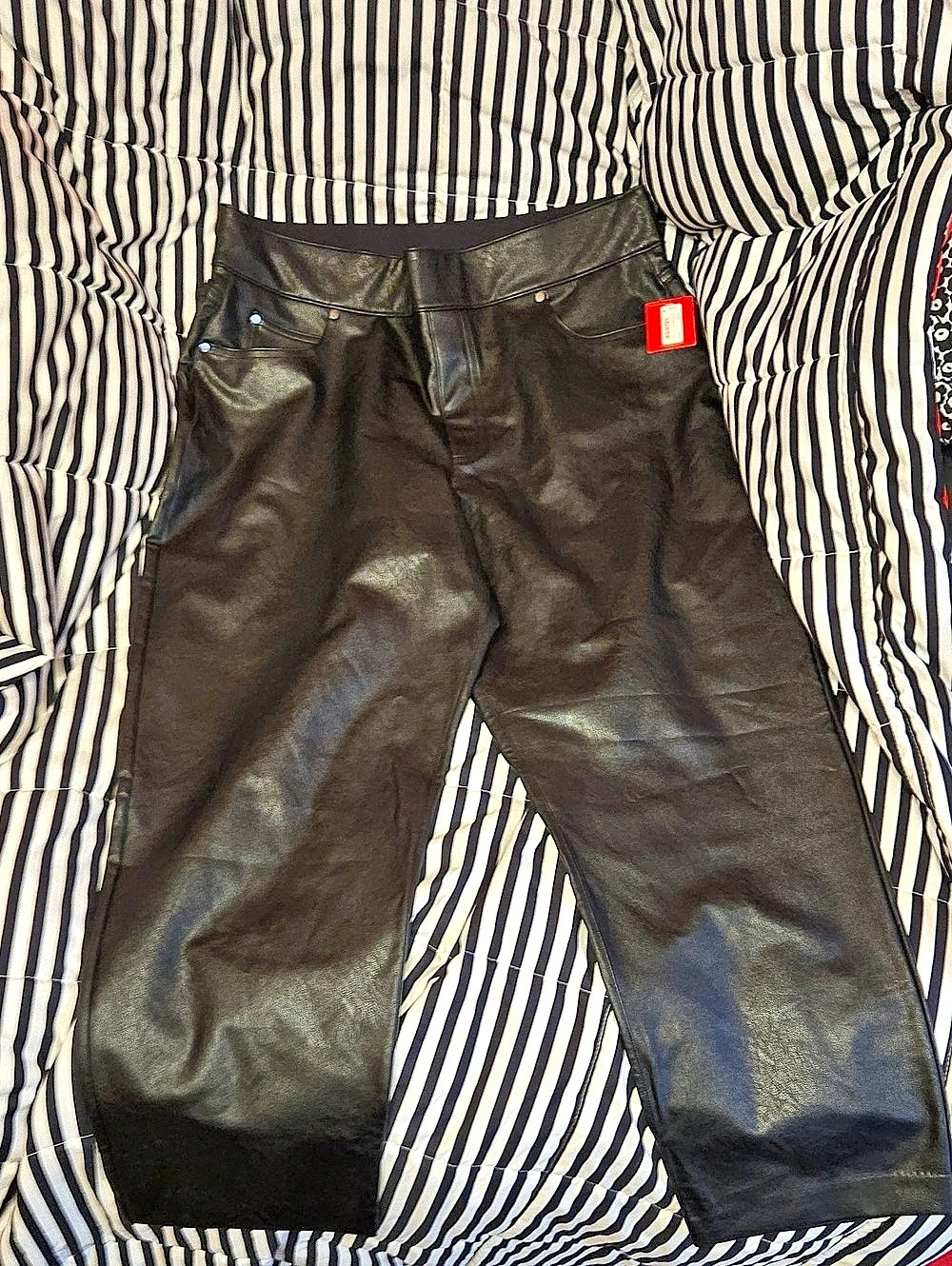 SPANX Slim Straight Pant, Faux Leather in Black
